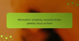 Minimalism: simplicity, monochromatic palettes, focus on form
